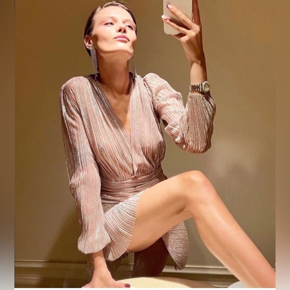 Maje Rosina Lame Ruched Dress - Picture 5 of 5